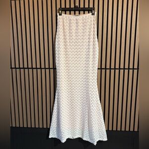 AKIRA White/Bone Mermaid Maxi Skirt
